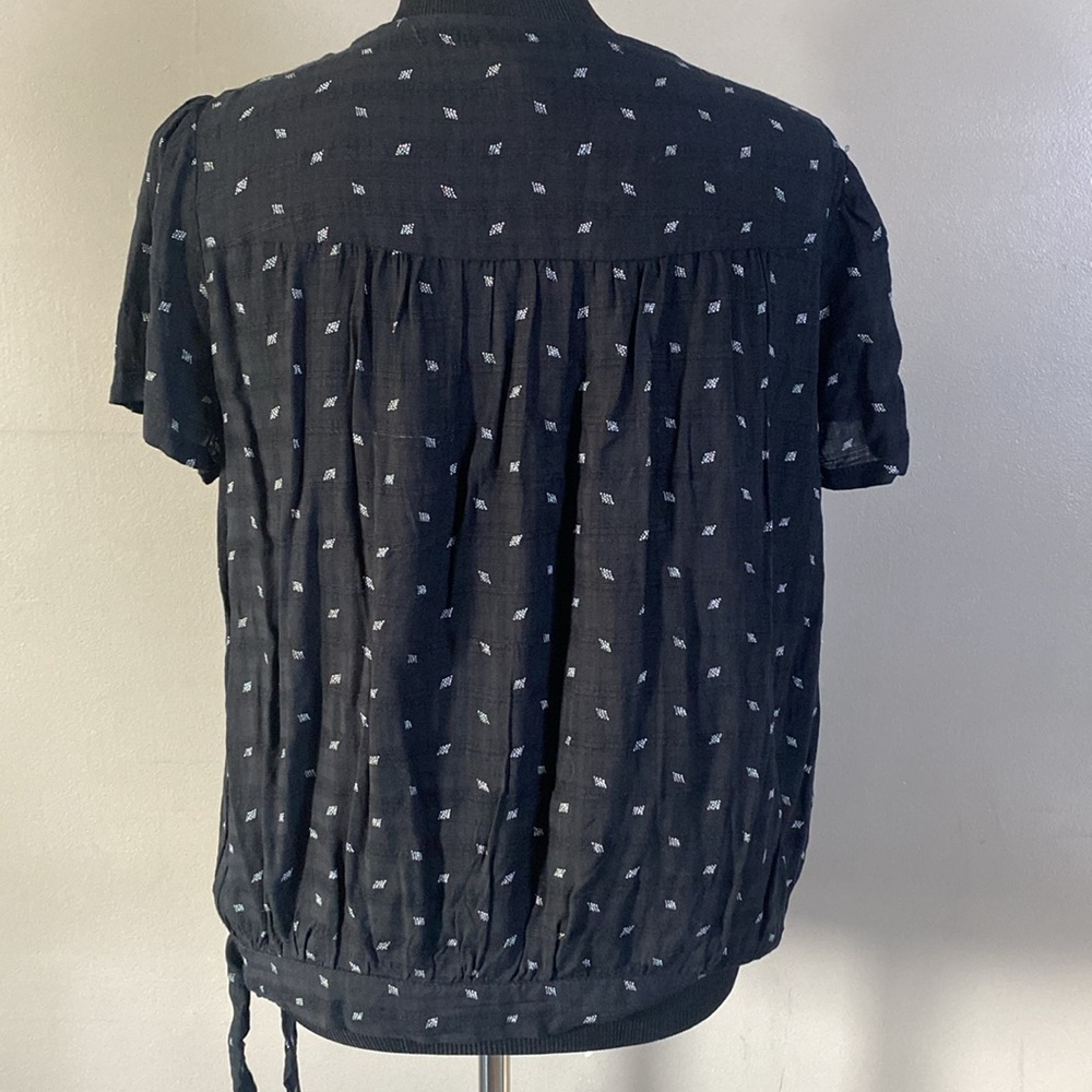 Universal Thread Boho Style Black Wrap Blouse V-N… - image 7